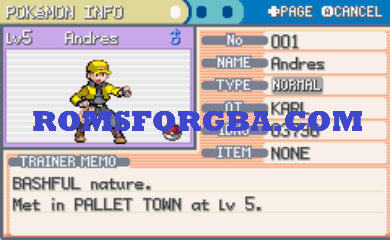 Screenhot of Pokémon My Life ROM