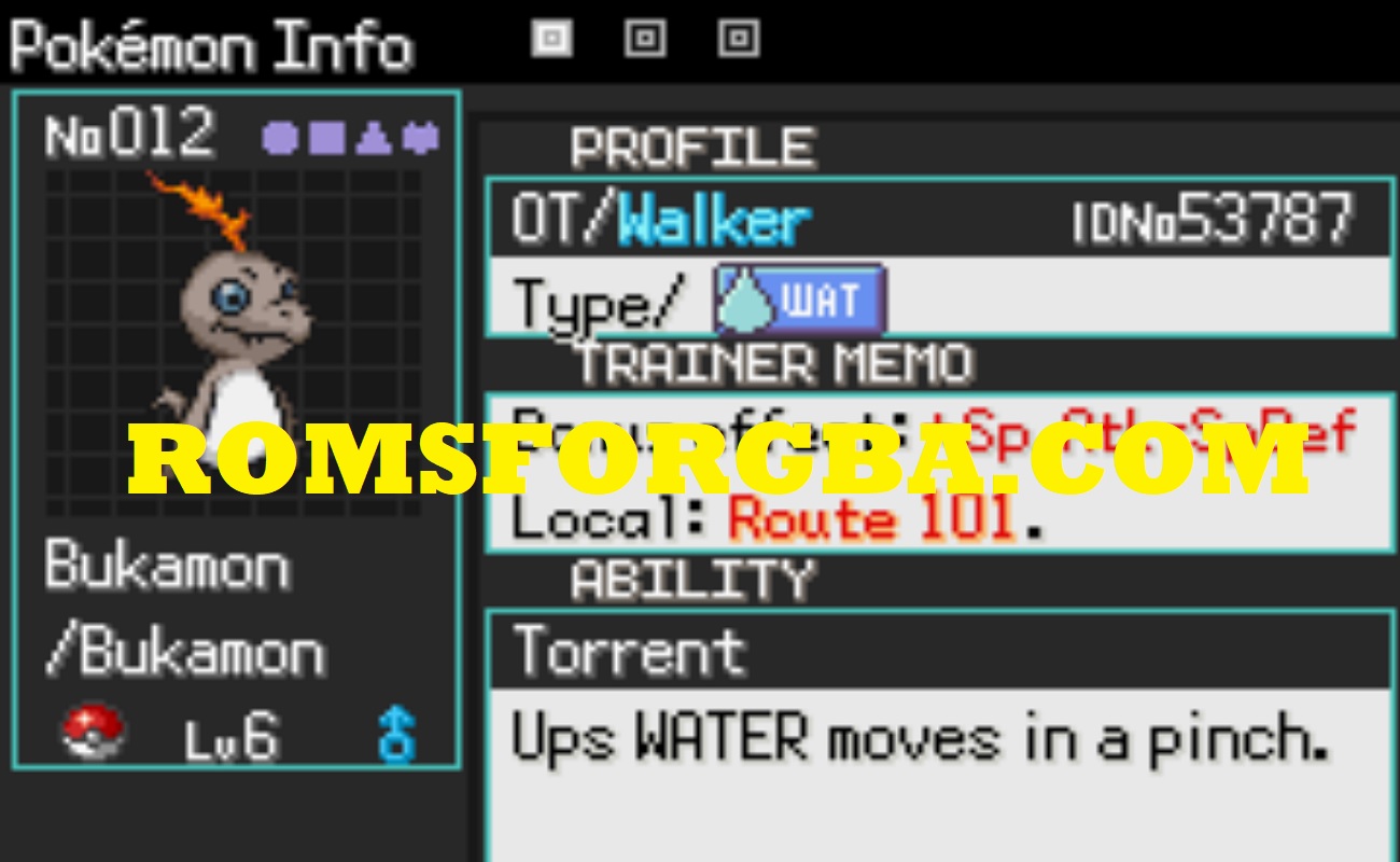 Screenshot of Pokemon Digimon Emerald ROM