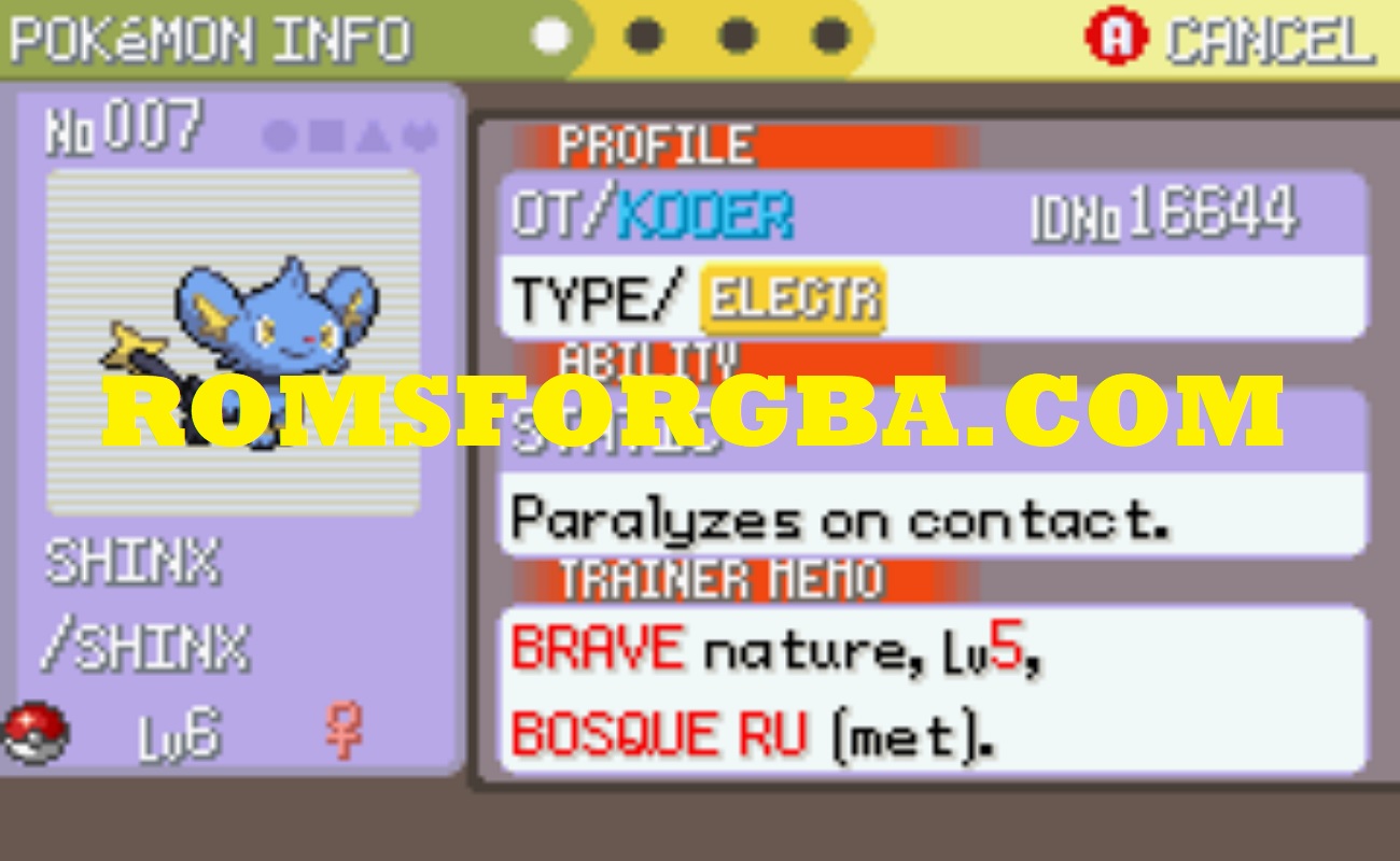 Screenshot of Pokémon Iris