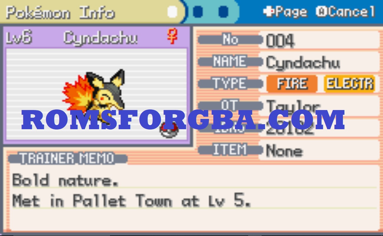 Screenshot of Pokémon Charged Red ROM