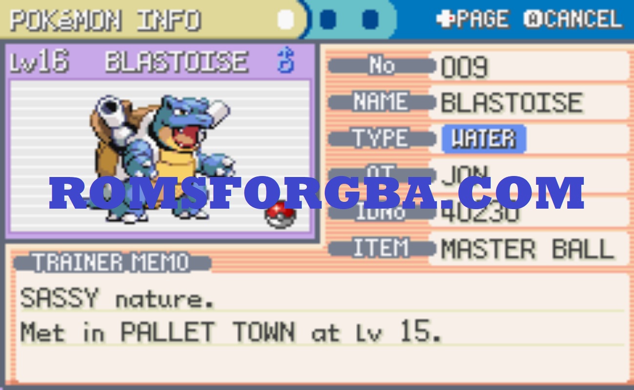 Screenshot of Pokemon Fire Red Maxx