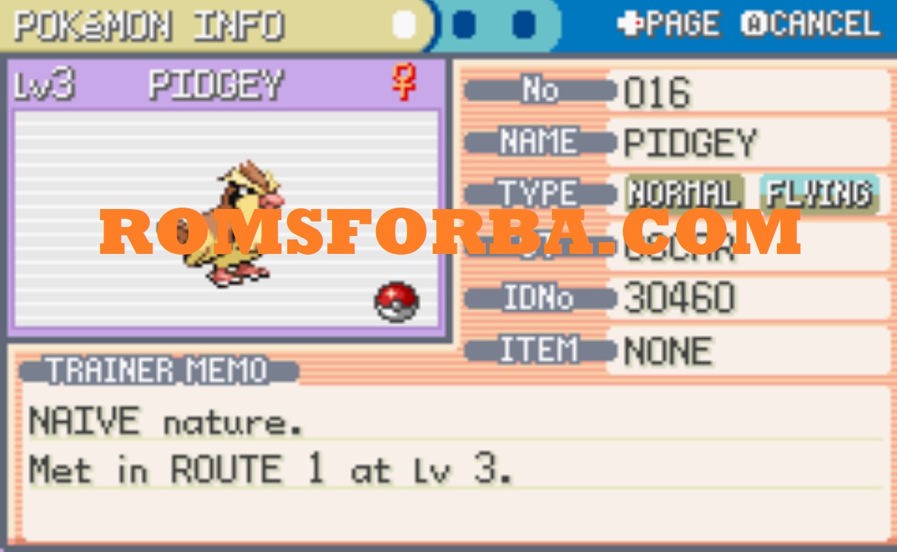 Screenshot of Pokémon Fire Red + Plus Orange ROM