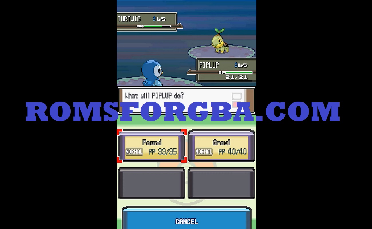 Screenshot of Pokémon Following Platinum ROM