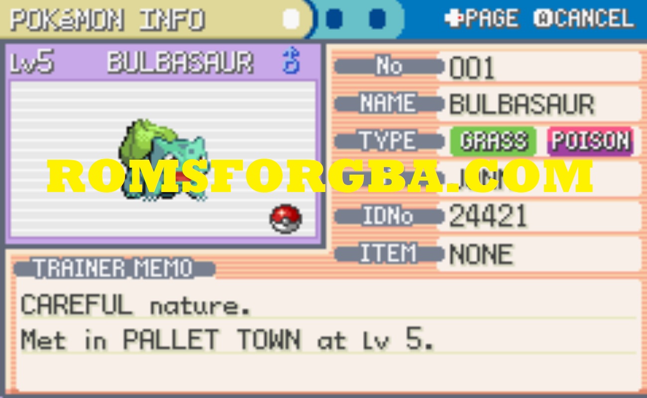Screenshot of Pokémon Perfect Fire Red ROM