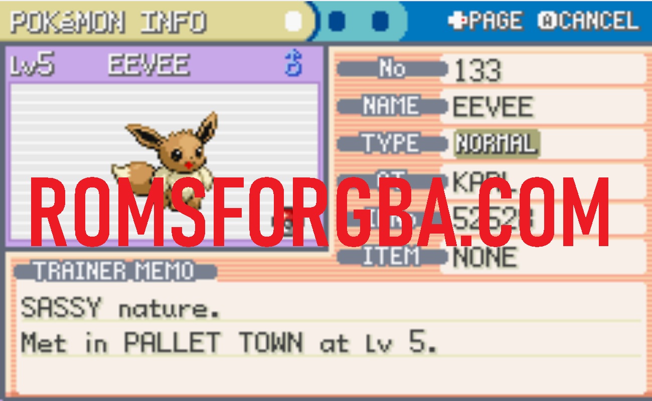 Screenshot of Pokemon Faria GBA ROM