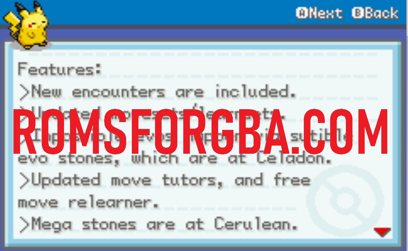 Screenshot of Mega Moemon FireRed ROM