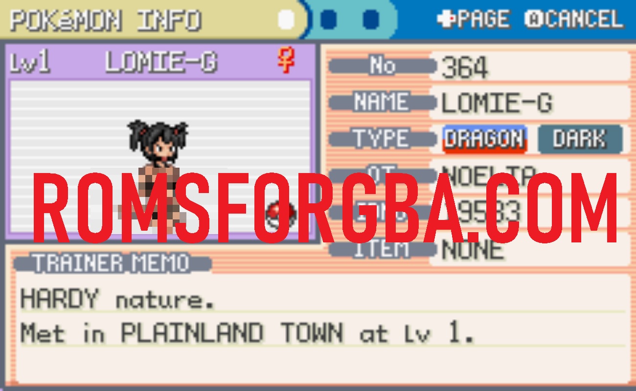 Screenshot of Pokémon Girls Hunter 3 GBA ROM
