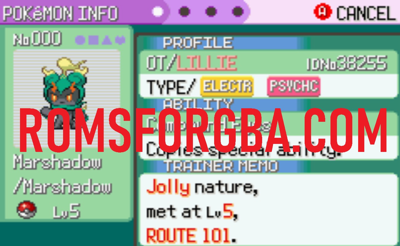 Screenshot of Pokémon Emerald Crest GBA ROM