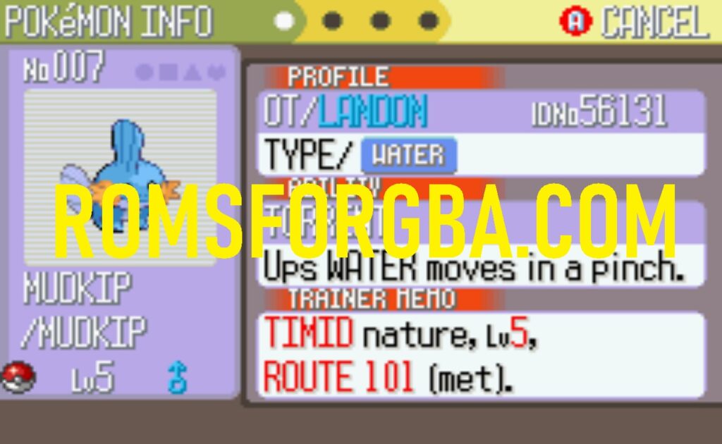 Screenshot of Pokemon Ruby Cross Game