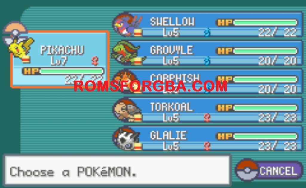 Screenshot of Pokemon Ash H2K Battle Frontier GBA ROM